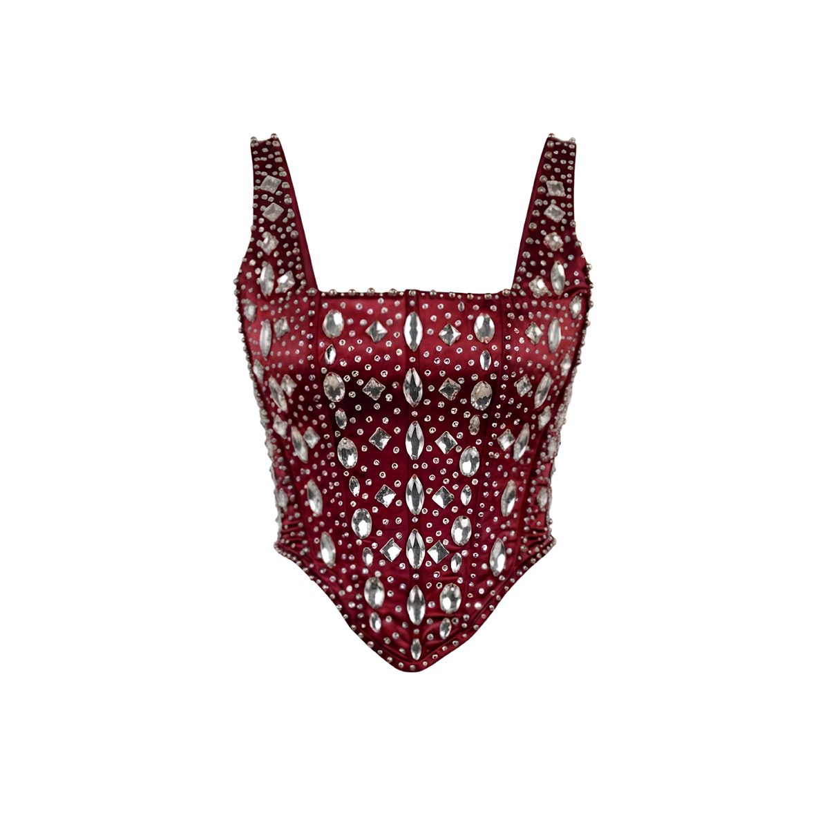 Crystal & Rhinestone Embellished Corset Top