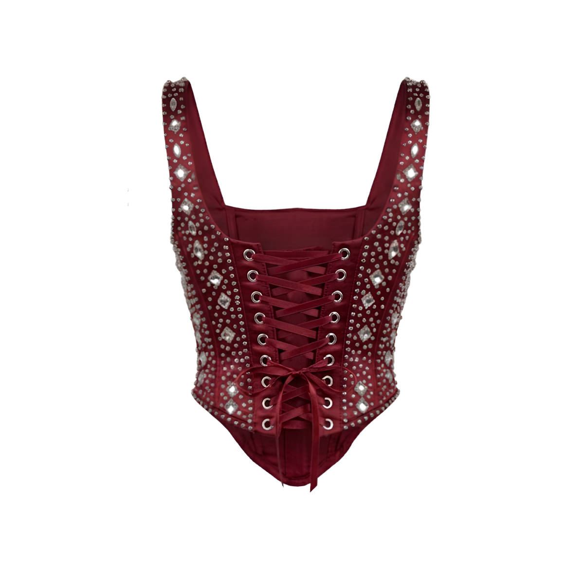 Crystal & Rhinestone Embellished Corset Top
