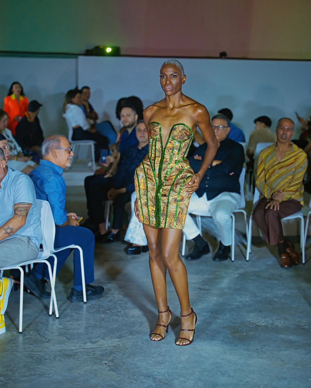 Corsetted Beaded Mini Dress