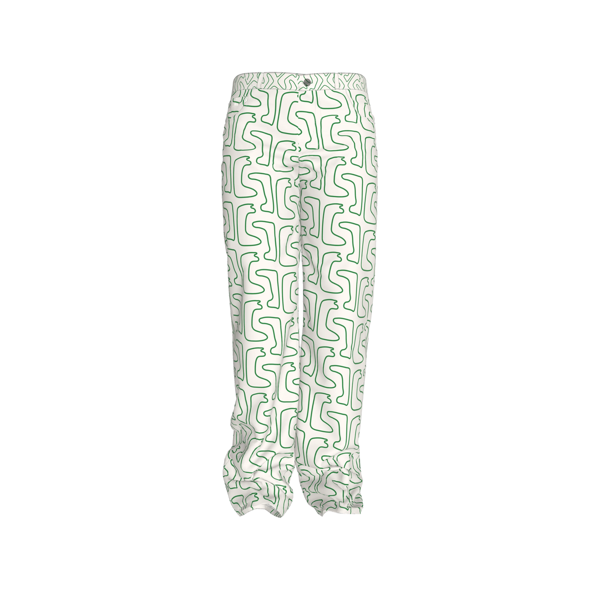Off White/Peridot Maze Pattern Straight Leg Jeans