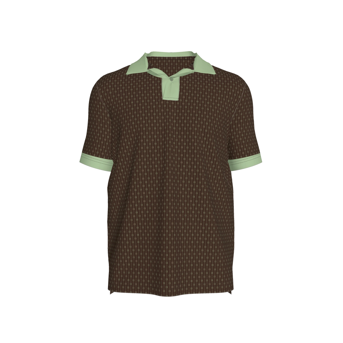 Polo Shirt | CS Monogram Stripes Edition | Minty Green/Brown