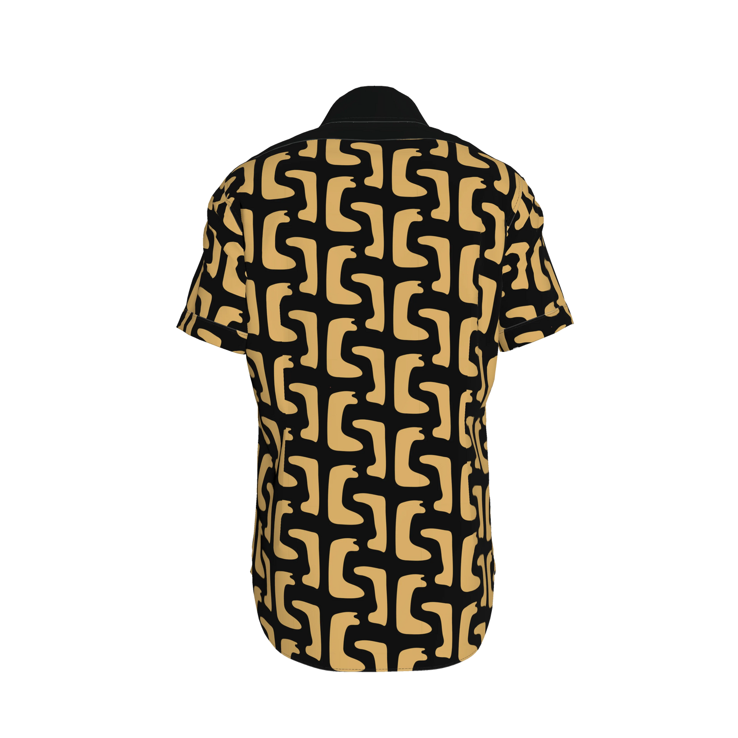 Maze Pattern Solid Collar Edition | Short Sleeve Dress Shirt