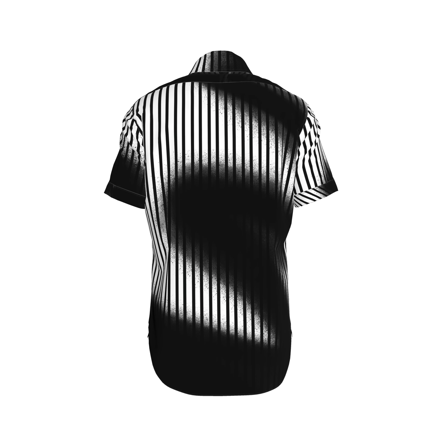 Graffiti Stripes Short Sleeves Dress Shirt