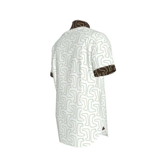 Maze Pattern Shirt Color Blocked – Short Sleeve Dress Shirt