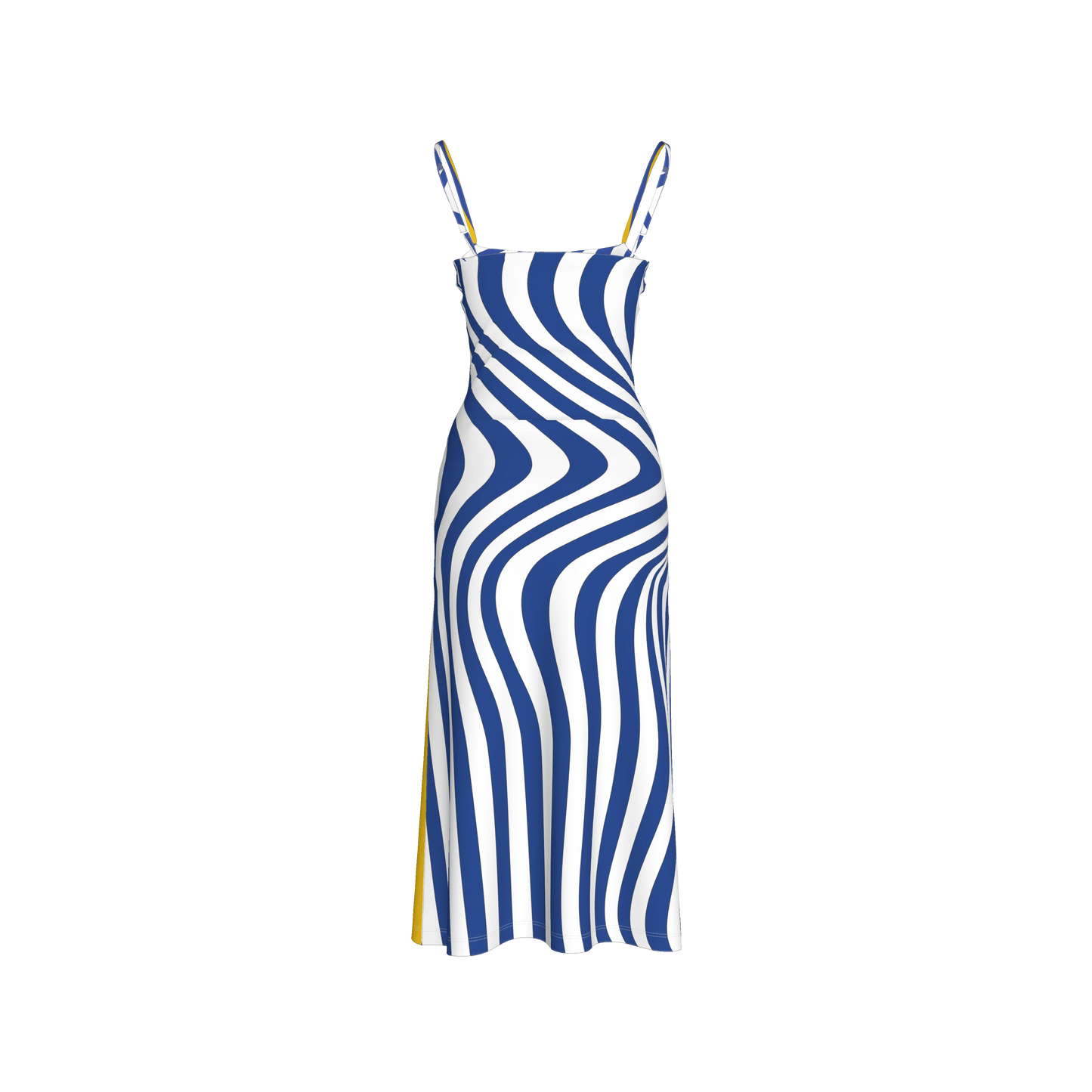 Blue Stripes Yellow circle Dress