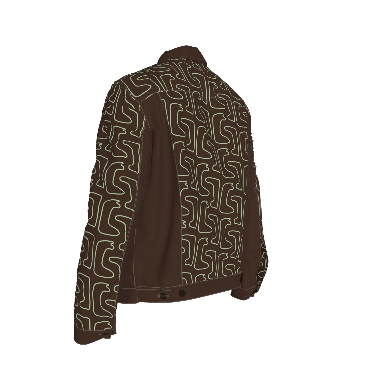 Jean Jacket Green Maze Print