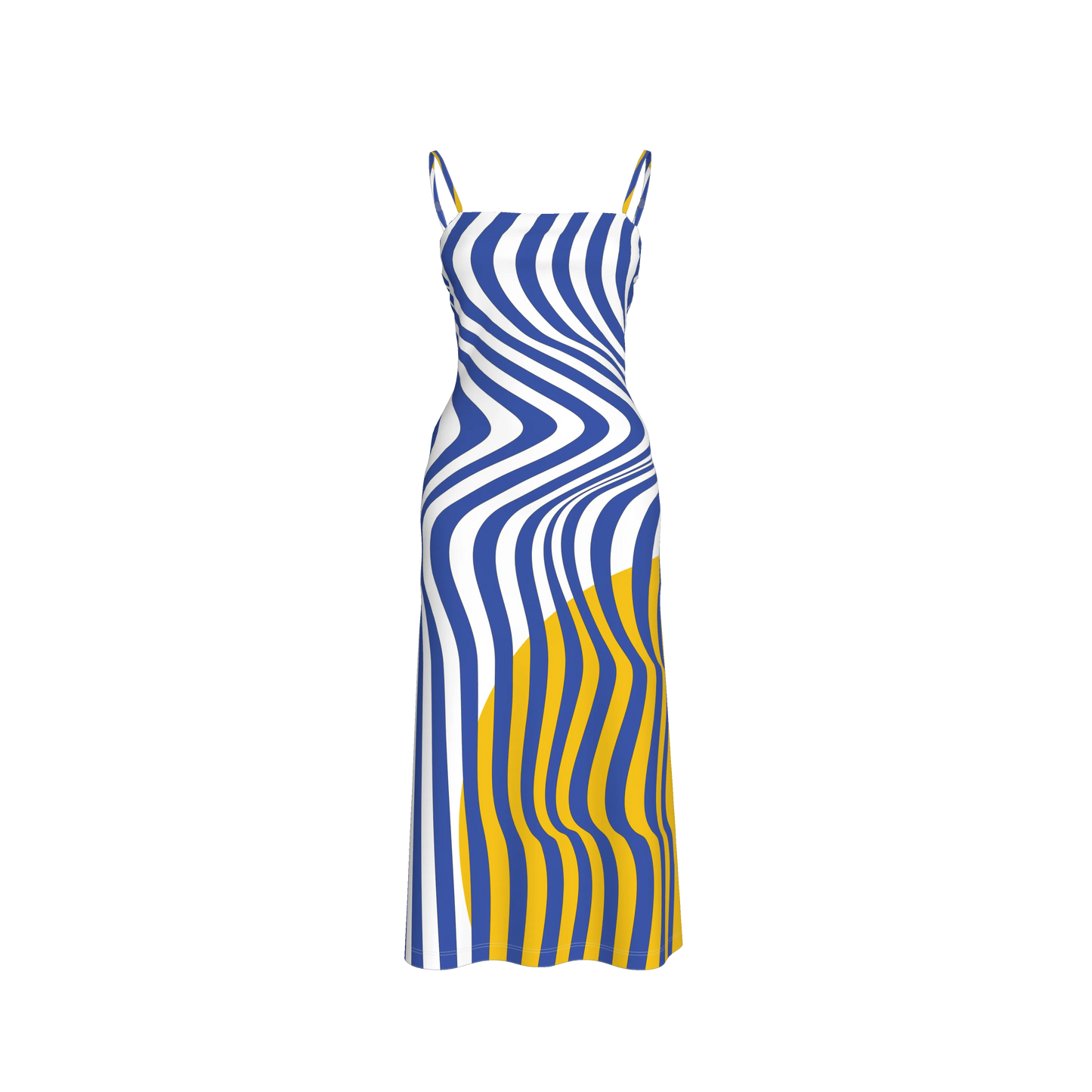 Blue Stripes Yellow circle Dress