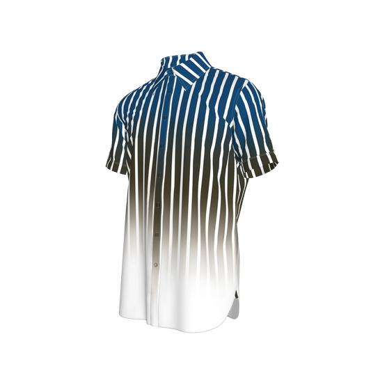 Gradient Stripes Short Sleeves Dress Shirt | Without Rhinestones