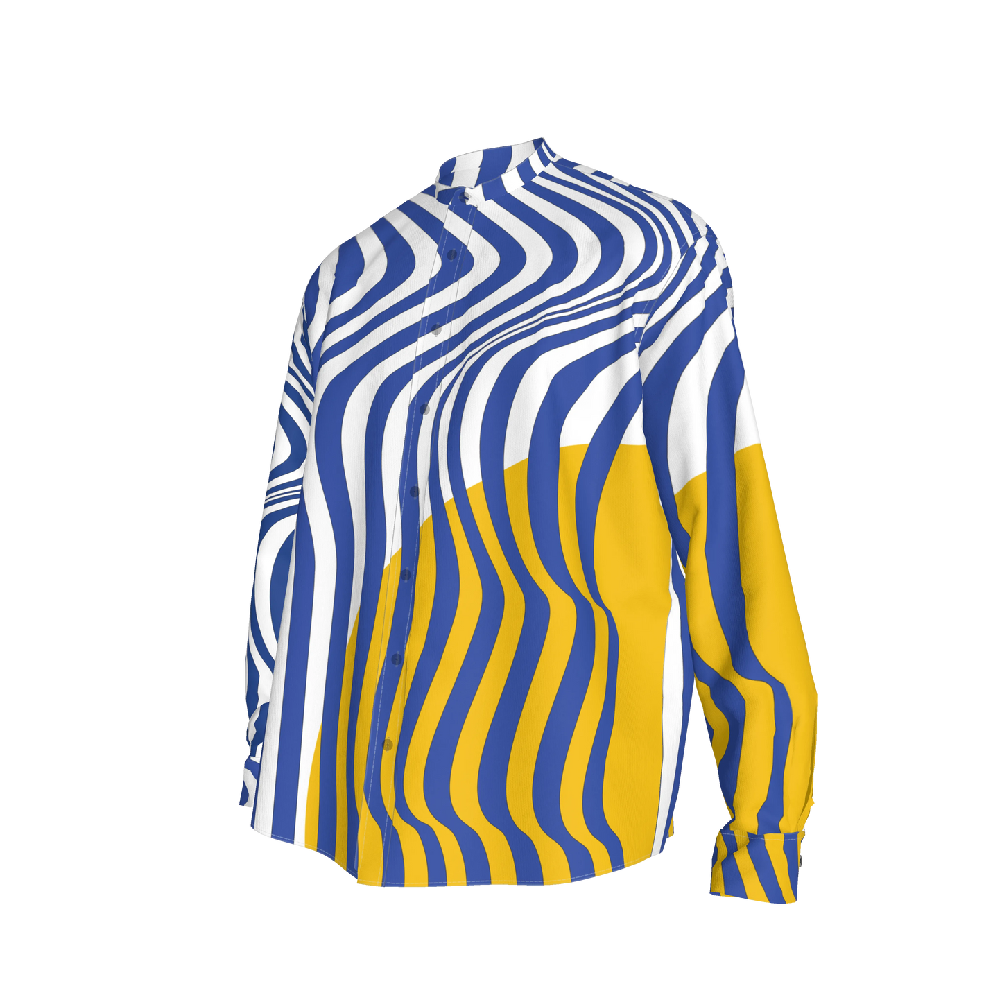 Blue Stripes Yellow circle shirt