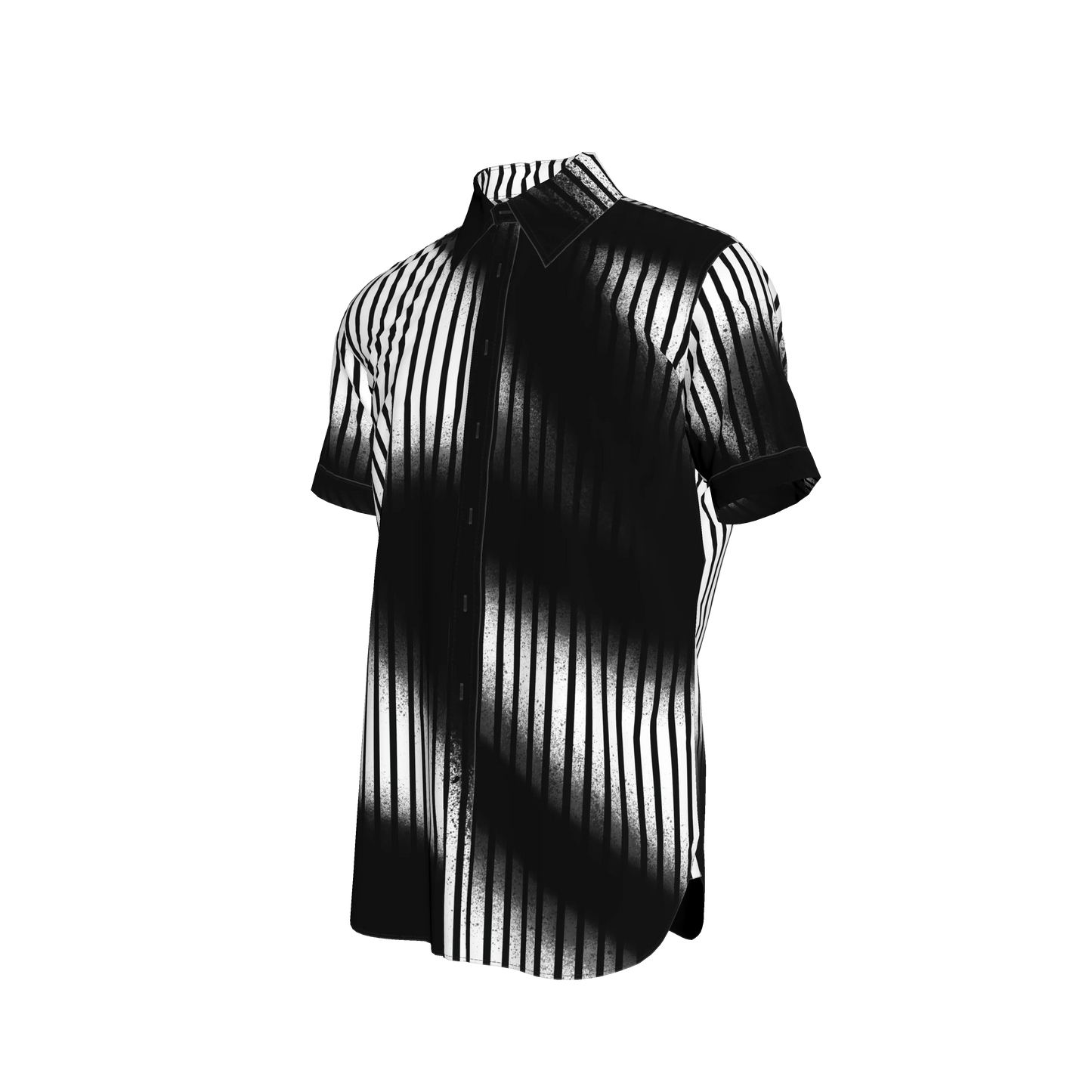 Short Sleeves Graffiti Stripes Shirt