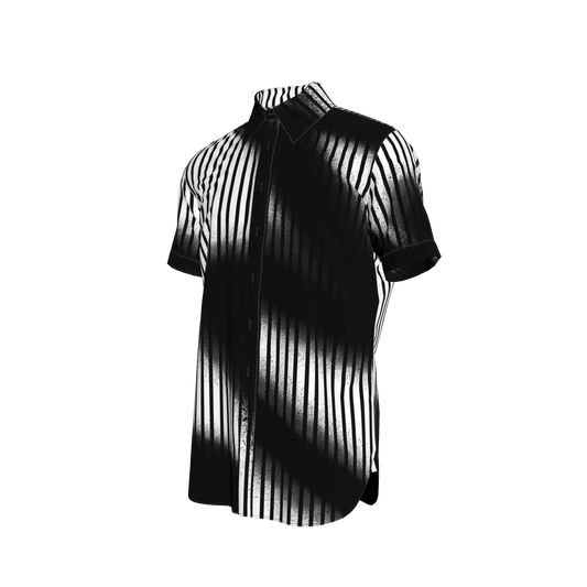 Graffiti Stripes Short Sleeves Dress Shirt | Without Rhinestones