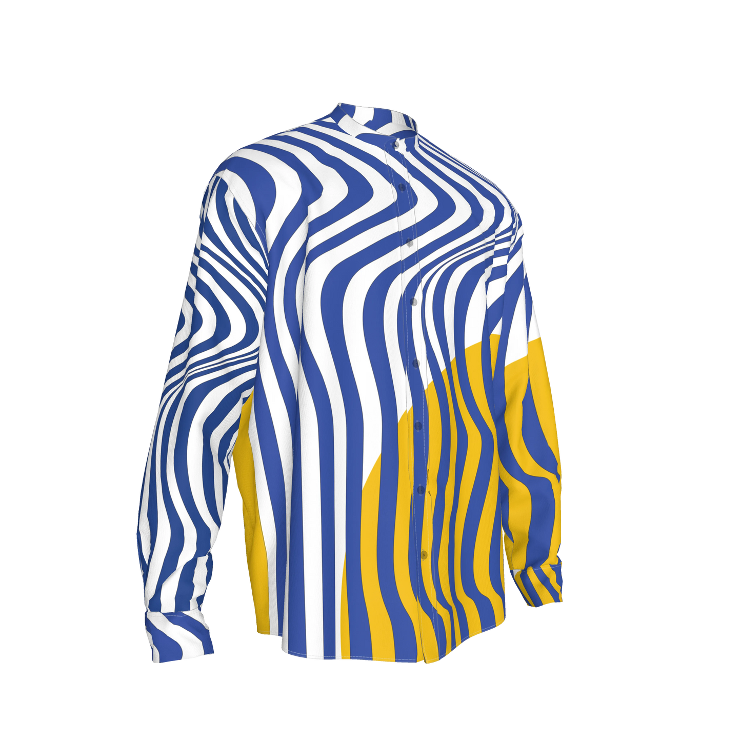 Blue Stripes Yellow circle shirt