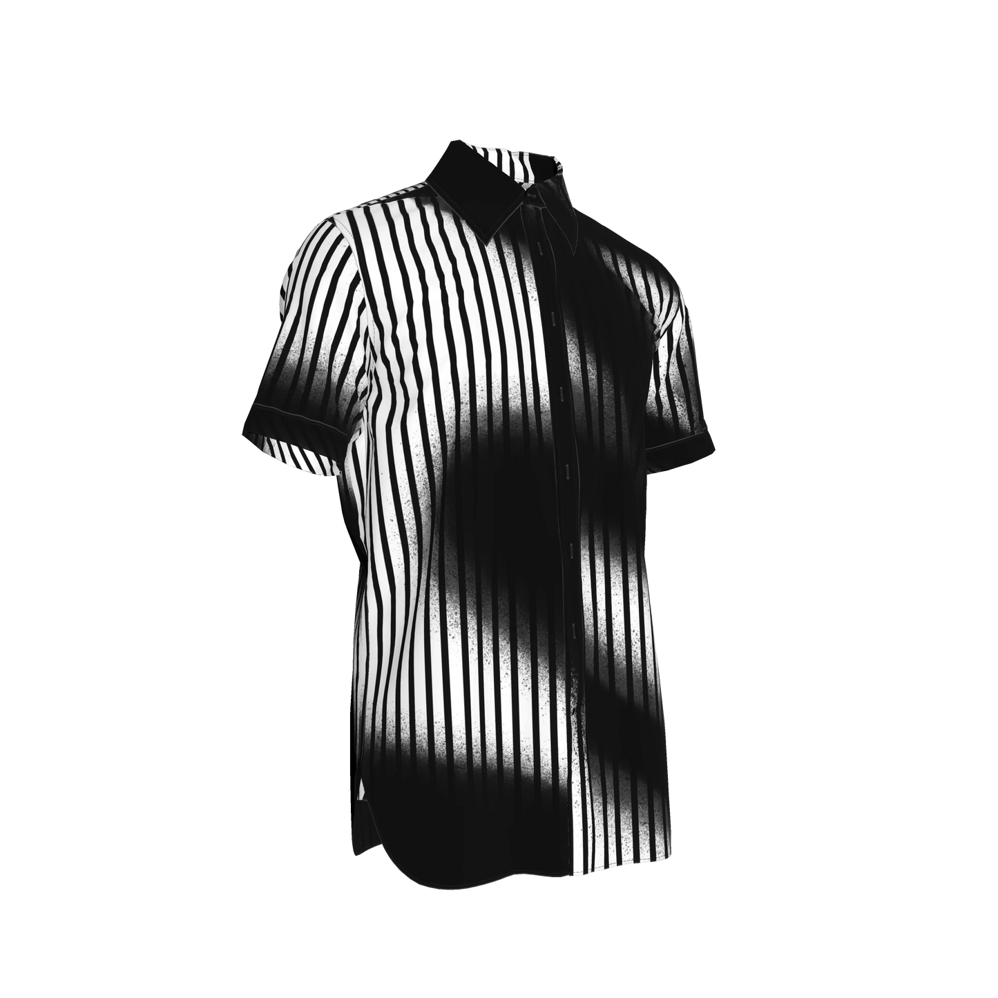Short Sleeves Graffiti Stripes Shirt