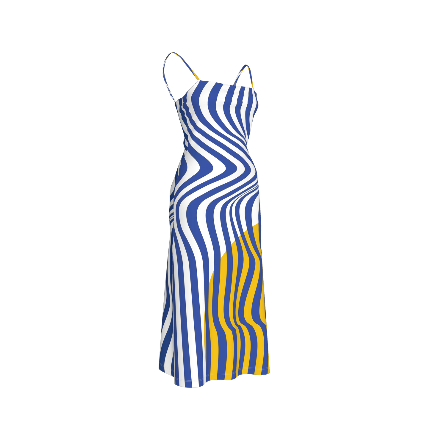 Blue Stripes Yellow circle Dress