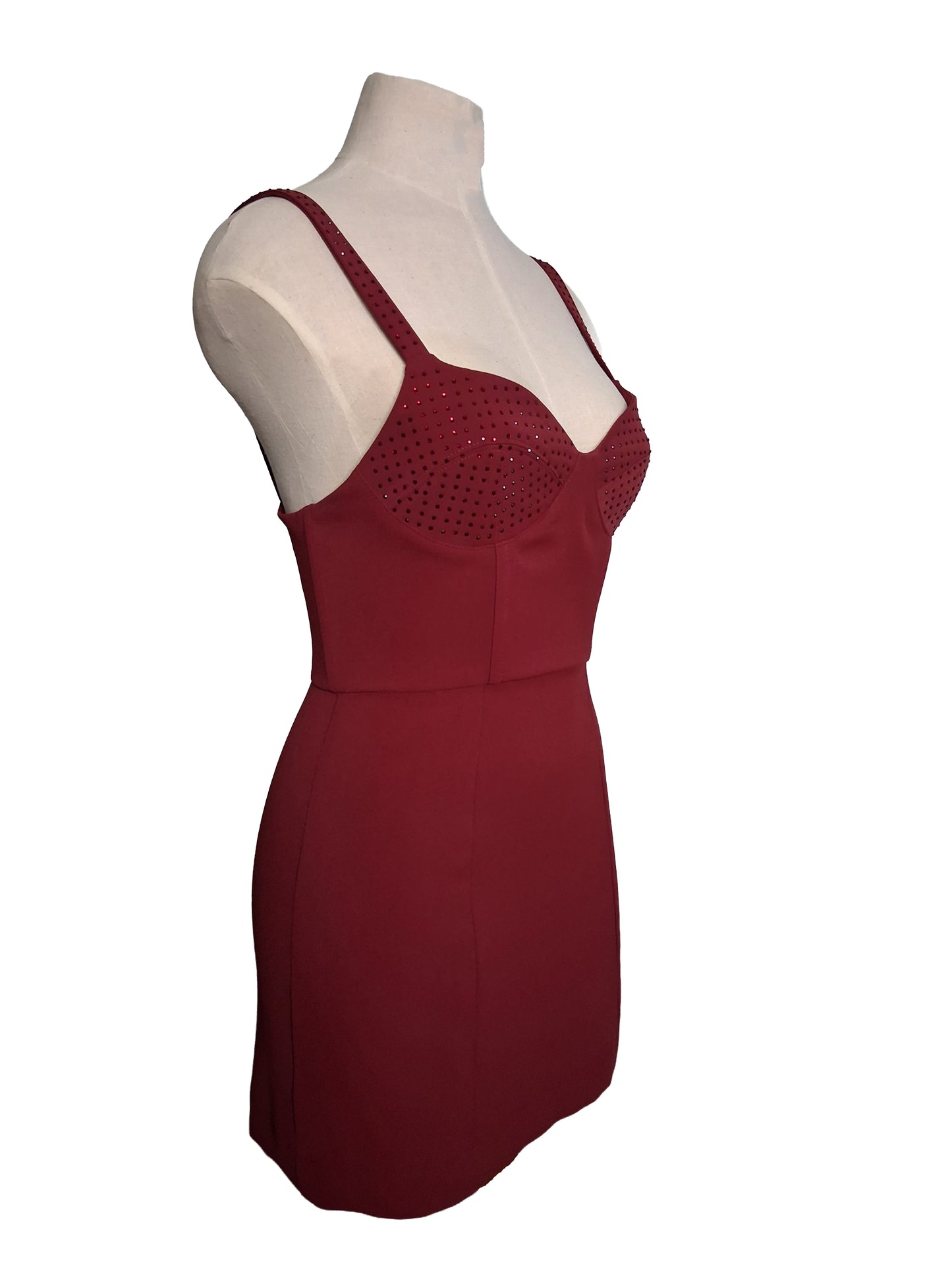 Alina Bustier Mini Dress | Rhinestone Beaded Cups