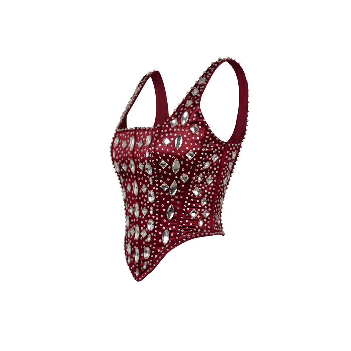 Crystal & Rhinestone Embellished Corset Top
