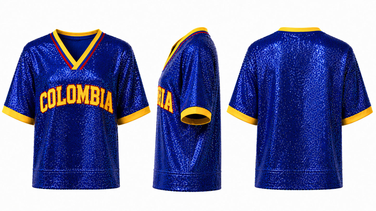 World Football Sequin Crop Top | National Team Inspired Jerseys