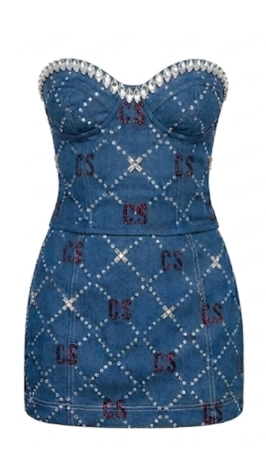 MIA Embellished Corset & Skirt Set