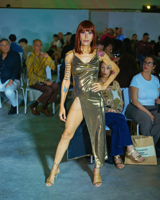 Midas Touch | Gold Midi Dress