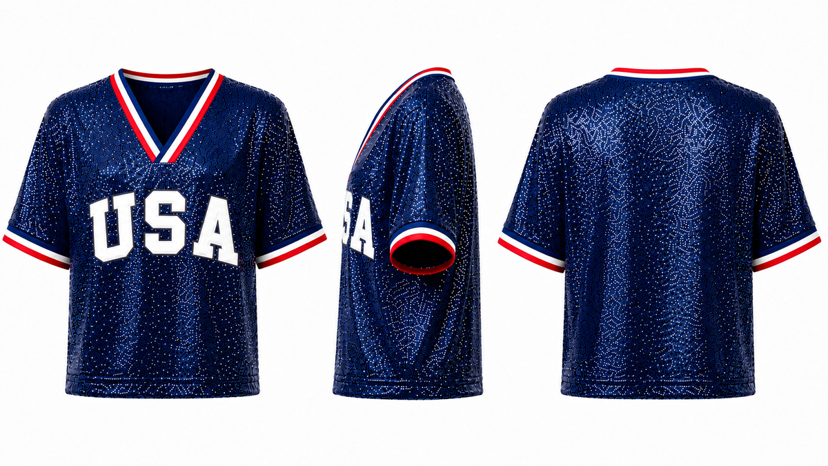 World Football Sequin Crop Top | National Team Inspired Jerseys