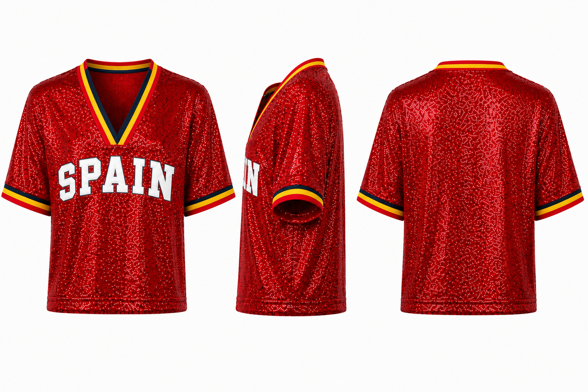 World Football Sequin Crop Top | National Team Inspired Jerseys