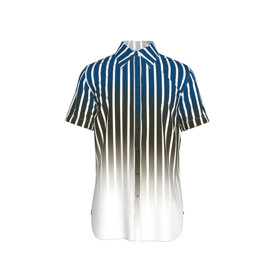 Gradient Stripes Short Sleeves Dress Shirt