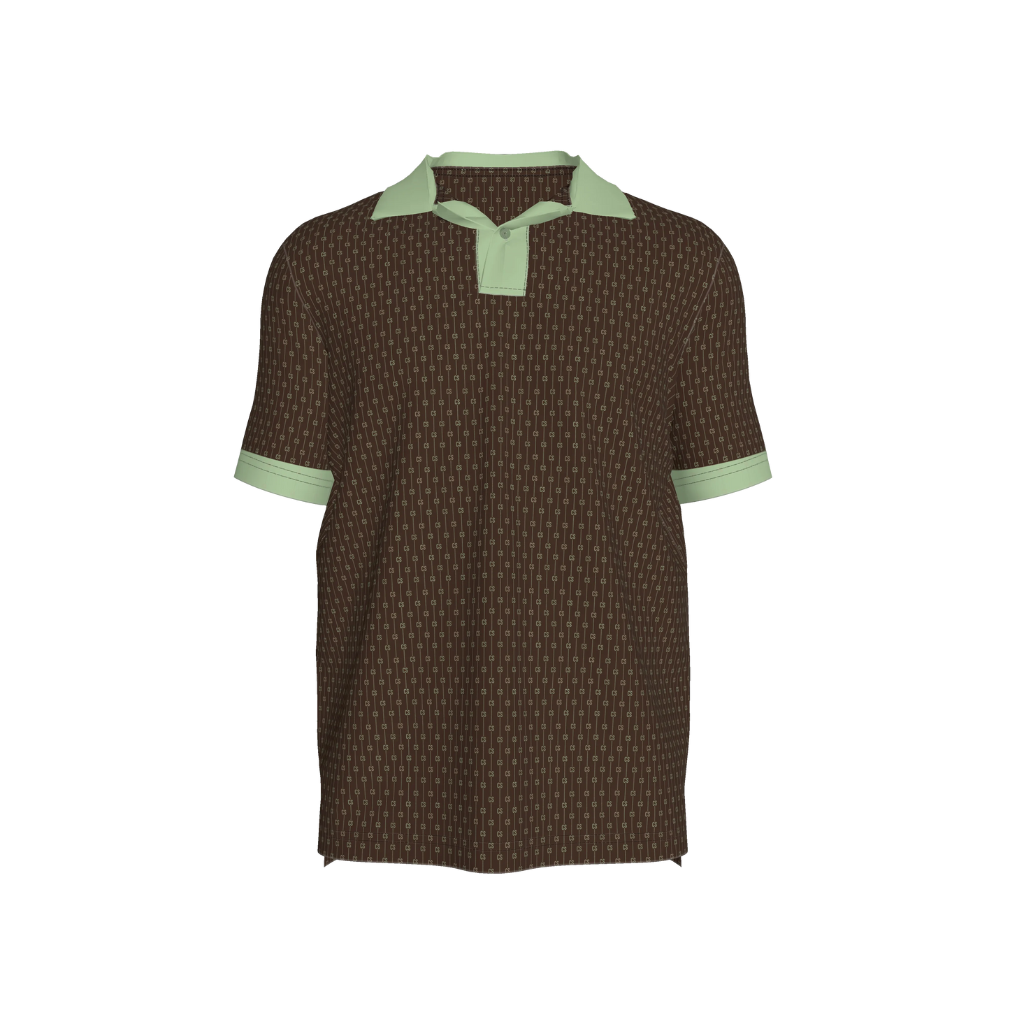 Polo Shirt | CS Monogram Stripes Edition | Minty Green/Brown