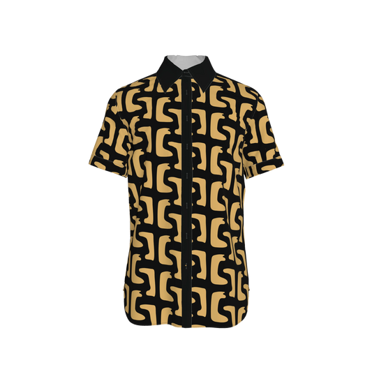 Maze Pattern Solid Collar Edition | Short Sleeve Dress Shirt