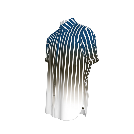 Gradient Stripes Short Sleeves Dress Shirt