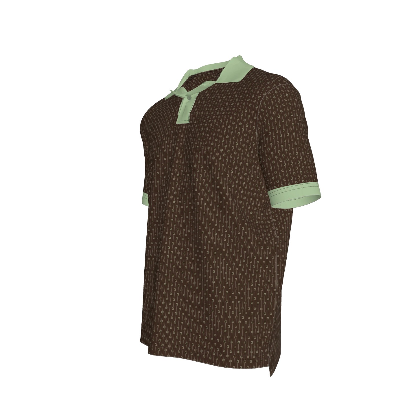 Polo Shirt | CS Monogram Stripes Edition | Minty Green/Brown