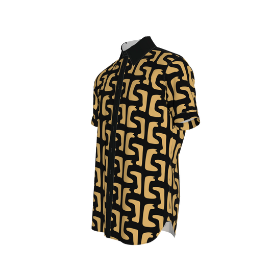 Maze Pattern Solid Collar Edition | Short Sleeve Dress Shirt