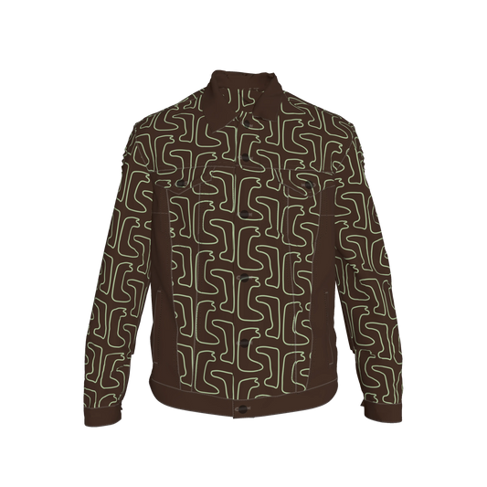 Jean Jacket Green Maze Print 