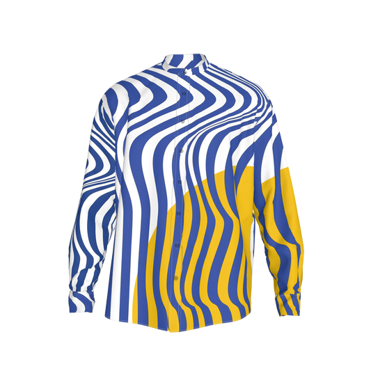 Blue Stripes Yellow circle shirt